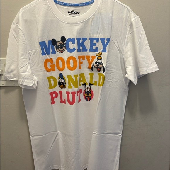 Disney Tops - Adult's Disney White Tee with Mickey & Friends Graphic